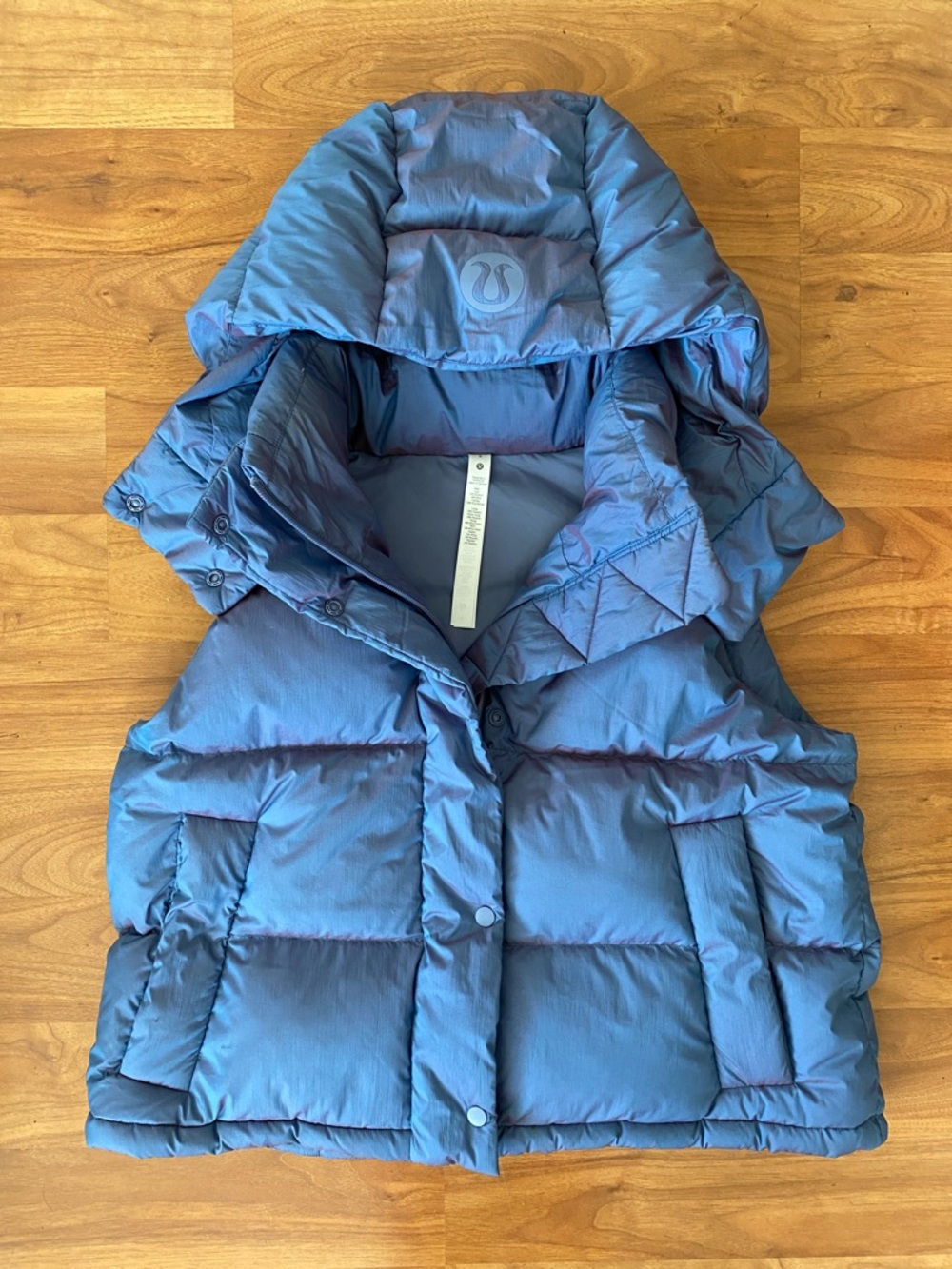 ❤️ Lululemon Wunder Puff Cropped Vest Size 6 Iridescent Blue Purple Size 6 NWOT